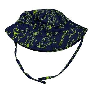 Shark Bucket Hat Navy Size 12-2T